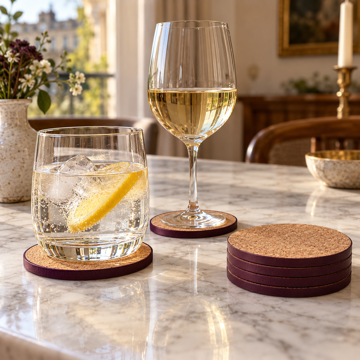 Cork Coaster Set