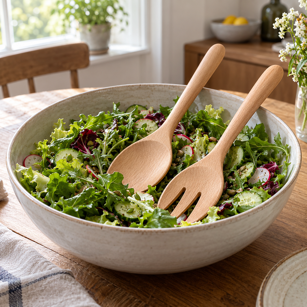 Wooden Salad Server Set